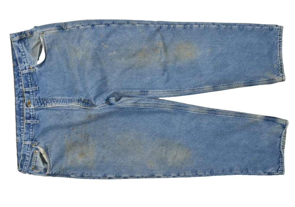 Carhartt B155 DST Men's 48x32 Fleece Lined Relaxed Fit Work Jeans Blue Denim